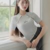 Áo thun cổ tròn cut-out ngực