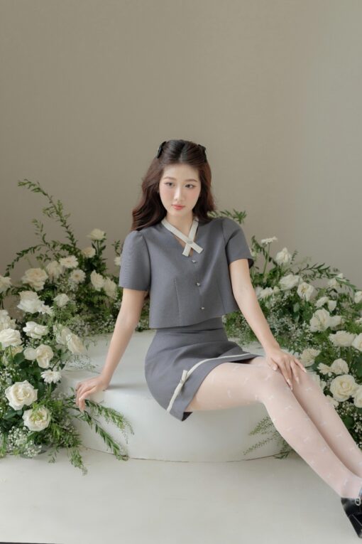 Chân váy chữ A đè dây gấu