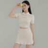 Áo croptop cổ trụ đính nơ