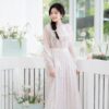 Chân váy kiểu họa tiết xếp ly