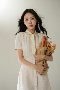 Đầm sơ mi cà vạt tách rời