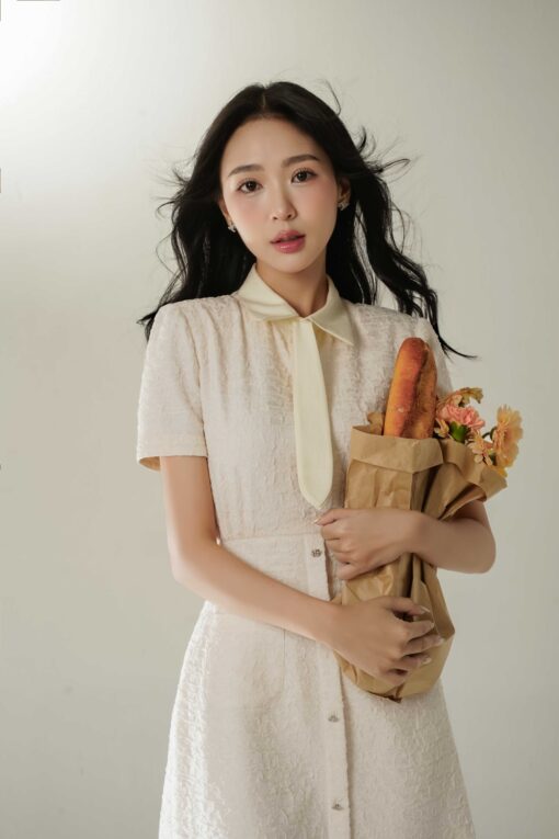 Đầm sơ mi cà vạt tách rời