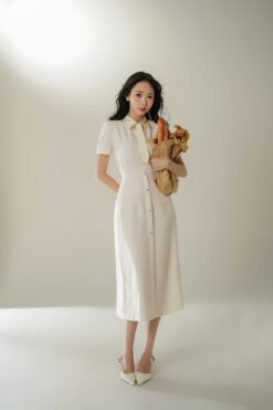 Đầm sơ mi cà vạt rời