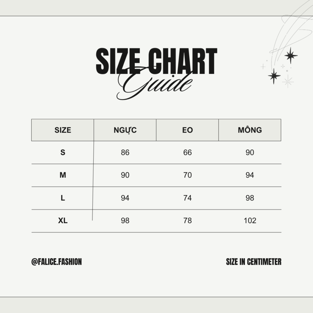 Hướng dẫn chọn Size thương hiệu thời trang công sở thiết kế FALICE